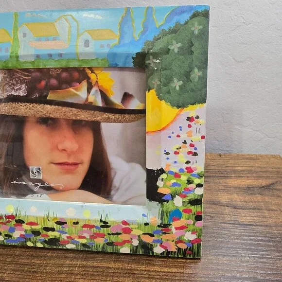 Hand-Painted Floral & Landscape 5x7 Picture Frame By Images - Picture 5 of 10